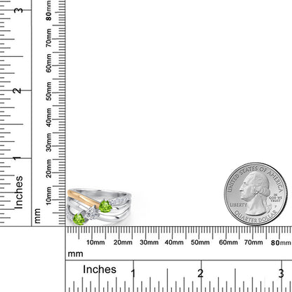 0.978カラット 天然石 ペリドット リング 指輪 ラボグロウンダイヤモンド シルバー925 ＆10金 イエローゴールド K10 8月 誕生石