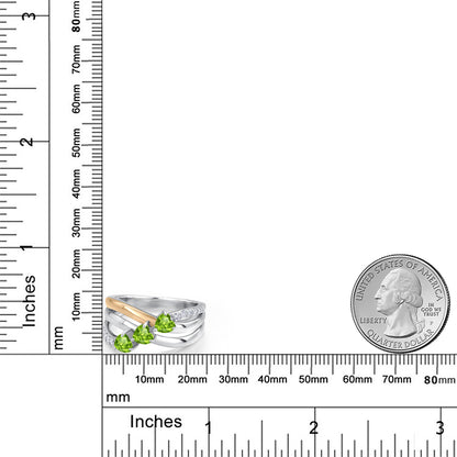 0.988カラット 天然石 ペリドット リング 指輪 シルバー925 ＆10金 イエローゴールド K10 8月 誕生石