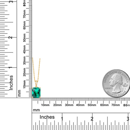 2カラット ナノエメラルド ネックレス 14金 イエローゴールド K14 5月 誕生石