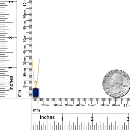 1.5カラット シンセティック サファイア ネックレス 14金 イエローゴールド K14 9月 誕生石