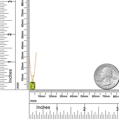 1カラット 天然石 ペリドット ネックレス 14金 イエローゴールド K14 8月 誕生石