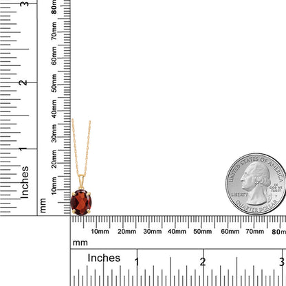 2.8カラット 天然 ガーネット ネックレス 14金 イエローゴールド K14 1月 誕生石