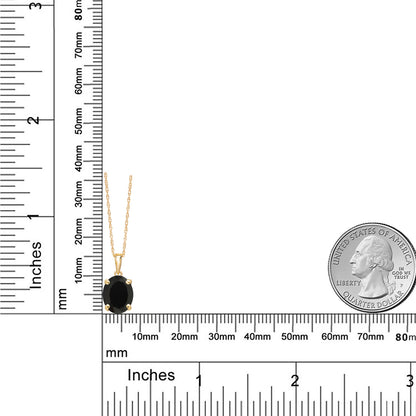 2.5カラット 天然 オニキス ネックレス 14金 イエローゴールド K14 8月 誕生石
