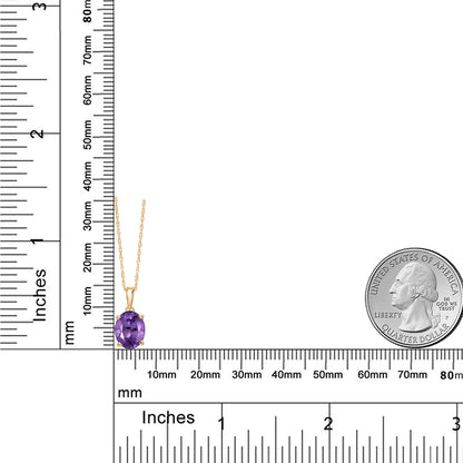 1.6カラット 天然 アメジスト ネックレス 14金 イエローゴールド K14 2月 誕生石