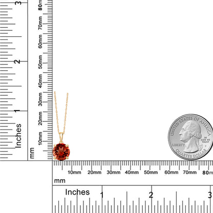 3.6カラット 天然 ガーネット ネックレス 14金 イエローゴールド K14 1月 誕生石