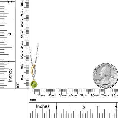 1.03カラット 天然石 ペリドット ネックレス ラボグロウンダイヤモンド シルバー925 ＆10金 イエローゴールド K10 8月 誕生石