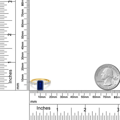 3.42カラット シンセティック サファイア リング 指輪 ラボグロウンダイヤモンド 14金 ツートンゴールド K14 9月 誕生石