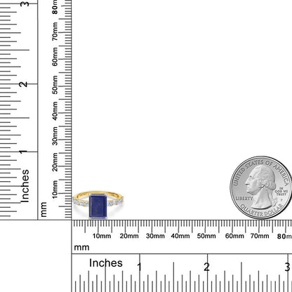3.72カラット 天然石 ラピスラズリ リング 指輪 ラボグロウンダイヤモンド 14金 ツートンゴールド K14 12月 誕生石