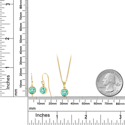 2.45カラット  天然 アパタイト ネックレス ピアス セット   K14GF