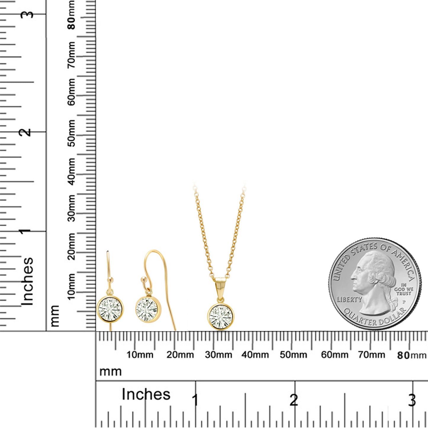 2.4カラット モアサナイト ネックレス ピアス セット Charles & Colvard K14GF