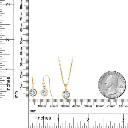 2.4カラット モアサナイト ネックレス ピアス セット Charles & Colvard K14GF