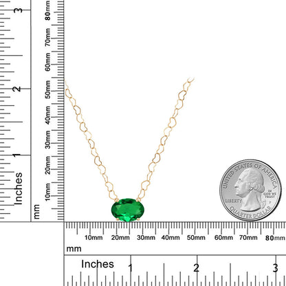 2.75カラット ナノエメラルド ネックレス 14金 イエローゴールド K14 5月 誕生石