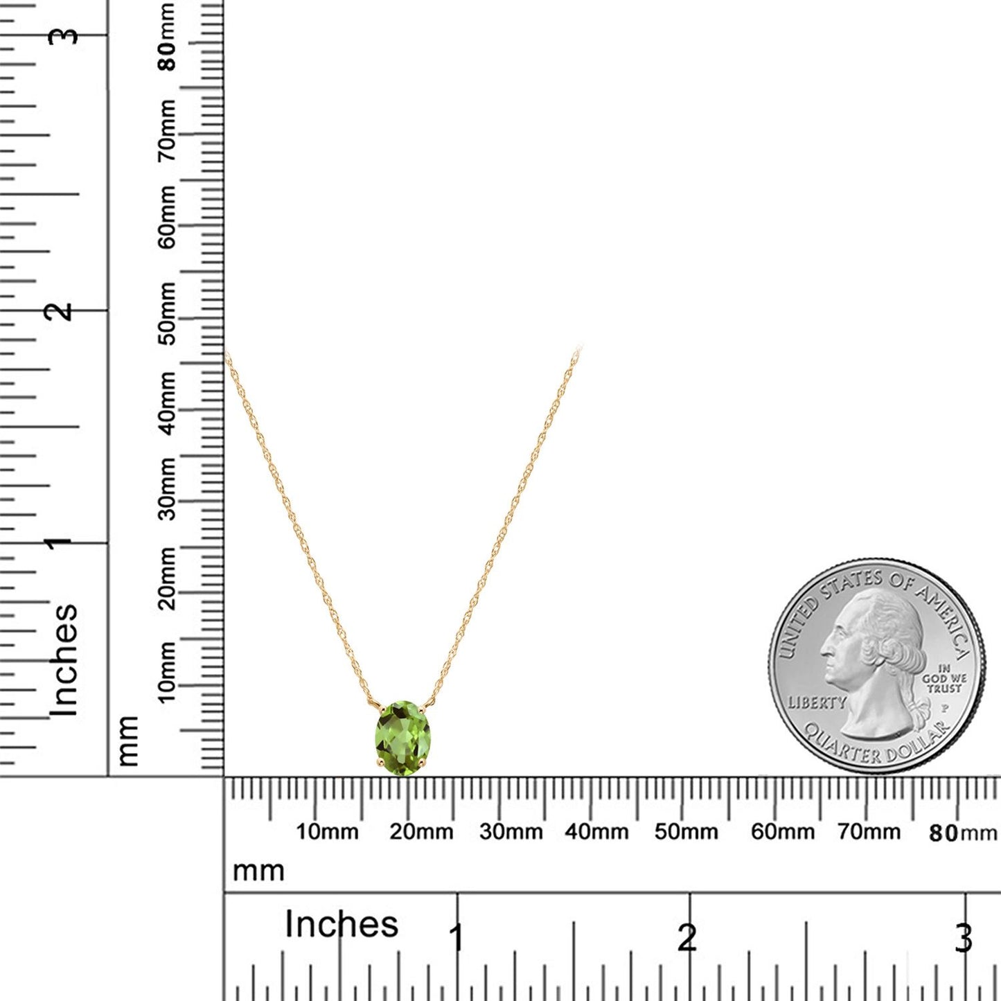 1.42カラット 天然石 ペリドット ネックレス 14金 イエローゴールド K14 8月 誕生石