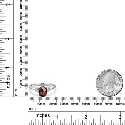 1.73カラット 天然 ガーネット リング 指輪 ラボグロウンダイヤモンド 14金 ホワイトゴールド K14 1月 誕生石