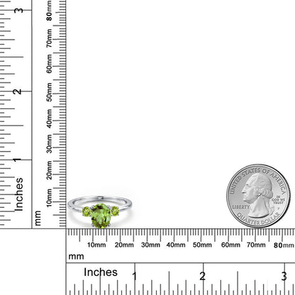 1.66カラット 天然石 ペリドット リング 指輪 14金 ホワイトゴールド K14 8月 誕生石