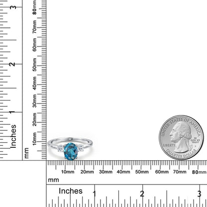 1.78カラット 天然 ロンドンブルートパーズ リング 指輪 天然 トパーズ 14金 ホワイトゴールド K14 11月 誕生石