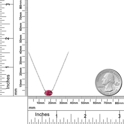 0.48カラット 天然 ピンクトルマリン ネックレス 10金 ホワイトゴールド K10 10月 誕生石