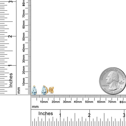 1.3カラット 天然 アクアマリン ピアス 10金 イエローゴールド K10 3月 誕生石