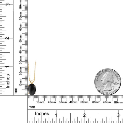 2.6カラット 天然 オニキス ネックレス 14金 イエローゴールド K14 8月 誕生石