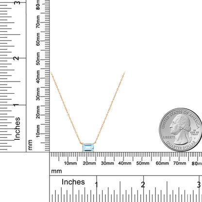 0.5カラット 天然 アクアマリン ネックレス 10金 イエローゴールド K10 3月 誕生石