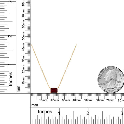 0.8カラット 天然 ガーネット ネックレス 10金 イエローゴールド K10 1月 誕生石
