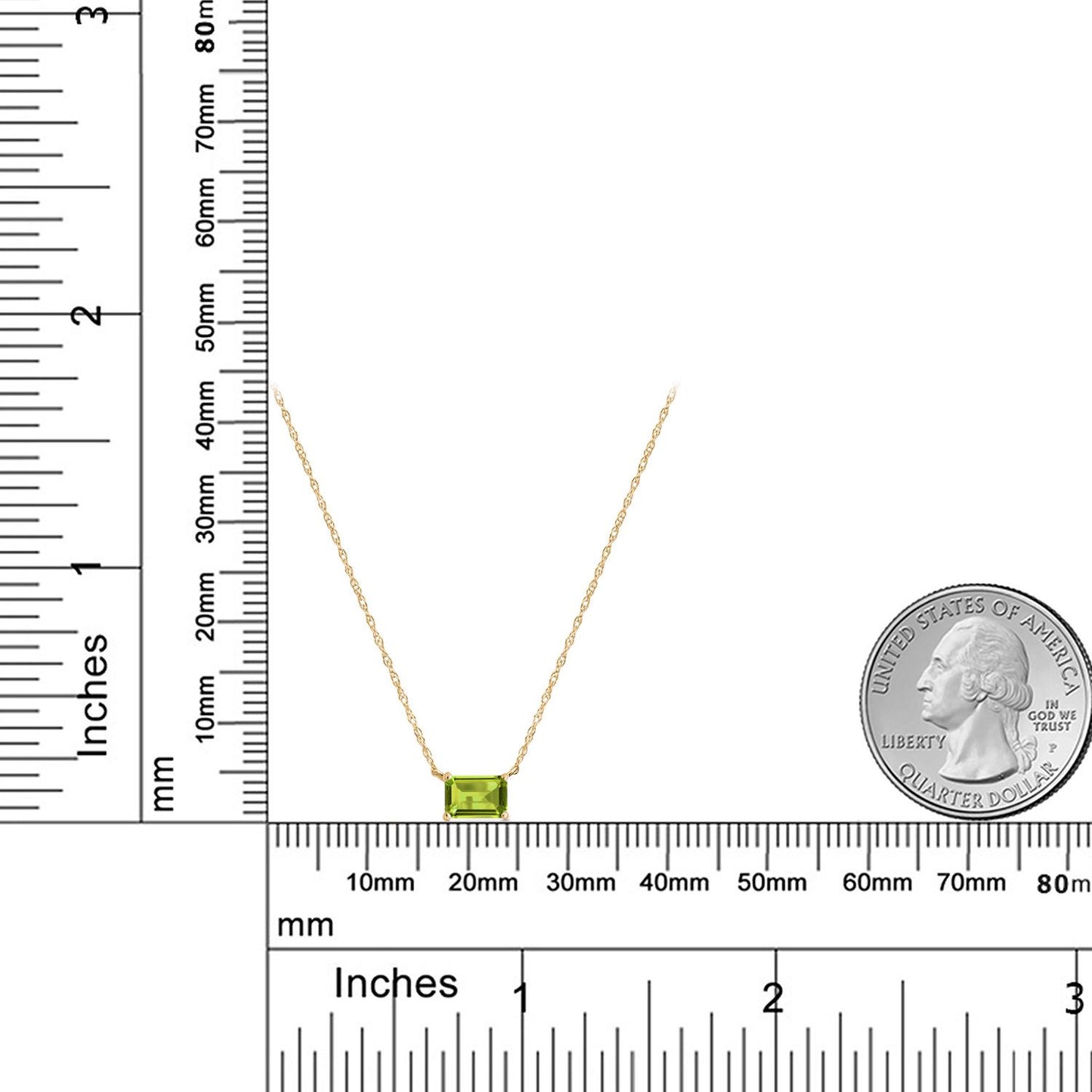 0.6カラット 天然石 ペリドット ネックレス 10金 イエローゴールド K10 8月 誕生石