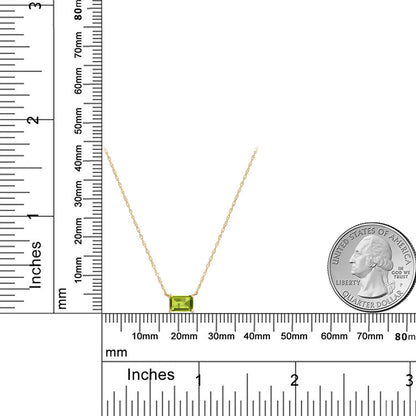 0.6カラット 天然石 ペリドット ネックレス 10金 イエローゴールド K10 8月 誕生石