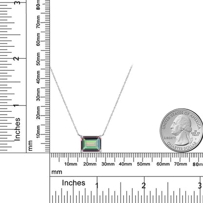5.62カラット 天然石 ミスティックトパーズ ネックレス 14金 ホワイトゴールド K14 11月 誕生石
