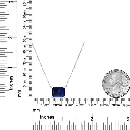4.37カラット 天然 サファイア ネックレス 14金 ホワイトゴールド K14 9月 誕生石