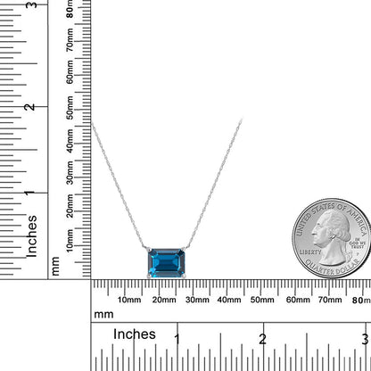5.8カラット 天然 ロンドンブルートパーズ ネックレス 14金 ホワイトゴールド K14 11月 誕生石