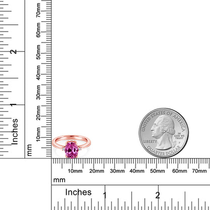 1.68カラット  シンセティック ピンクサファイア  リング 指輪  モアサナイト シルバー925 ピンクゴールド 加工 9月 誕生石