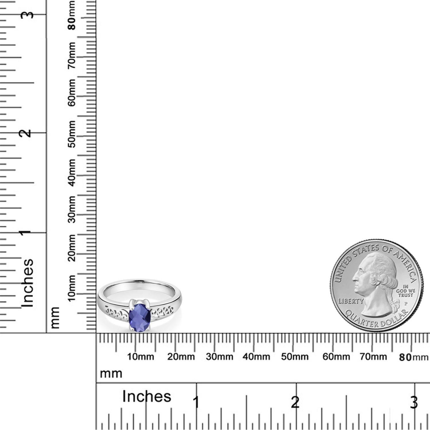 0.65カラット  天然 アイオライト リング 指輪   シルバー925  3月 誕生石