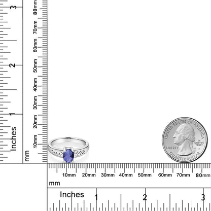 0.65カラット  天然 アイオライト リング 指輪   シルバー925  3月 誕生石