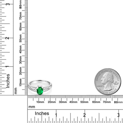 0.6カラット  ナノエメラルド リング 指輪   シルバー925  5月 誕生石