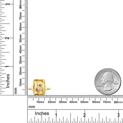 6.76カラット 天然 シトリン リング 指輪 シルバー925 18金 イエローゴールド 加工 11月 誕生石
