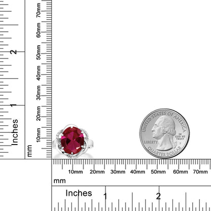 5.07カラット  シンセティック ルビー リング 指輪   シルバー925  7月 誕生石