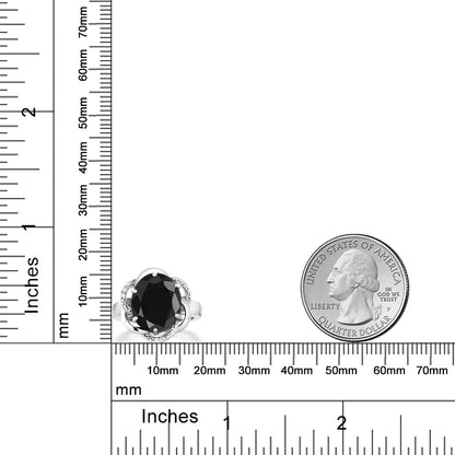 6.07カラット 天然 ブラックサファイア リング 指輪 シルバー925 9月 誕生石