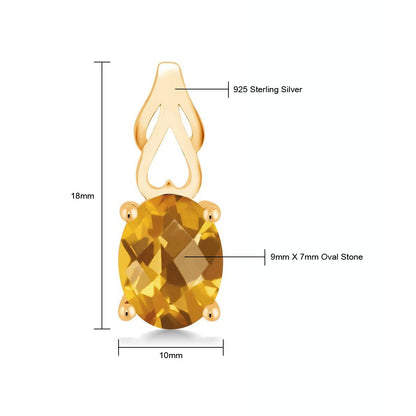 2.6カラット  天然 シトリン ピアス   シルバー925 18金 イエローゴールド 加工  11月 誕生石