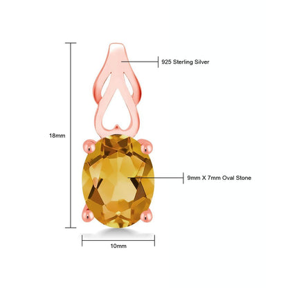 3カラット 天然 シトリン ピアス シルバー925 18金 ピンクゴールド 加工 11月 誕生石
