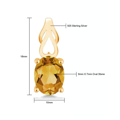 3カラット 天然 シトリン ピアス シルバー925 18金 イエローゴールド 加工 11月 誕生石