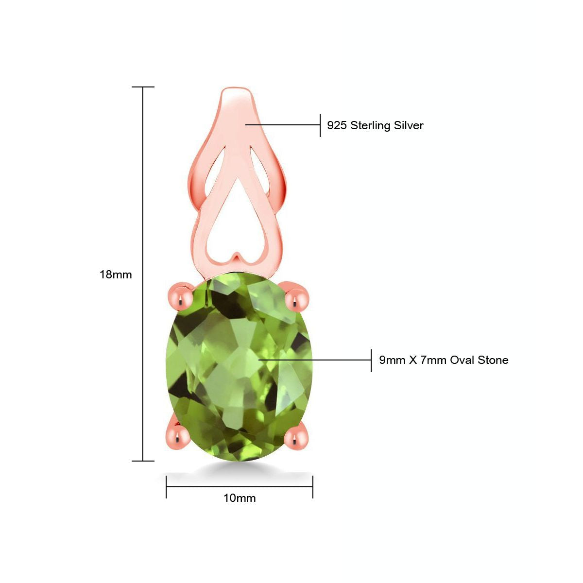 3.6カラット 天然石 ペリドット ピアス シルバー925 18金 ピンクゴールド 加工 8月 誕生石