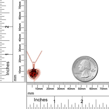 1.83カラット 天然 ガーネット ネックレス 天然 ロードライトガーネット シルバー925 18金 ピンクゴールド 加工 1月 誕生石