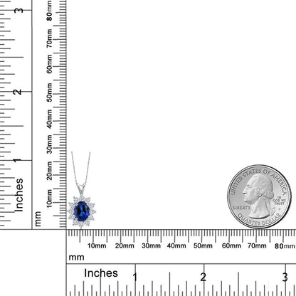2.24カラット シンセティック サファイア ネックレス シルバー925 9月 誕生石