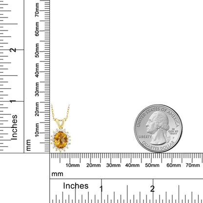 1.49カラット 天然 シトリン ネックレス シルバー925 18金 イエローゴールド 加工 11月 誕生石