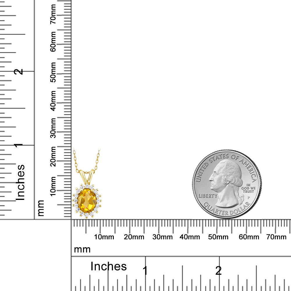 1.34カラット 天然 シトリン ネックレス シルバー925 18金 イエローゴールド 加工 11月 誕生石