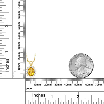1.34カラット 天然 シトリン ネックレス シルバー925 18金 イエローゴールド 加工 11月 誕生石