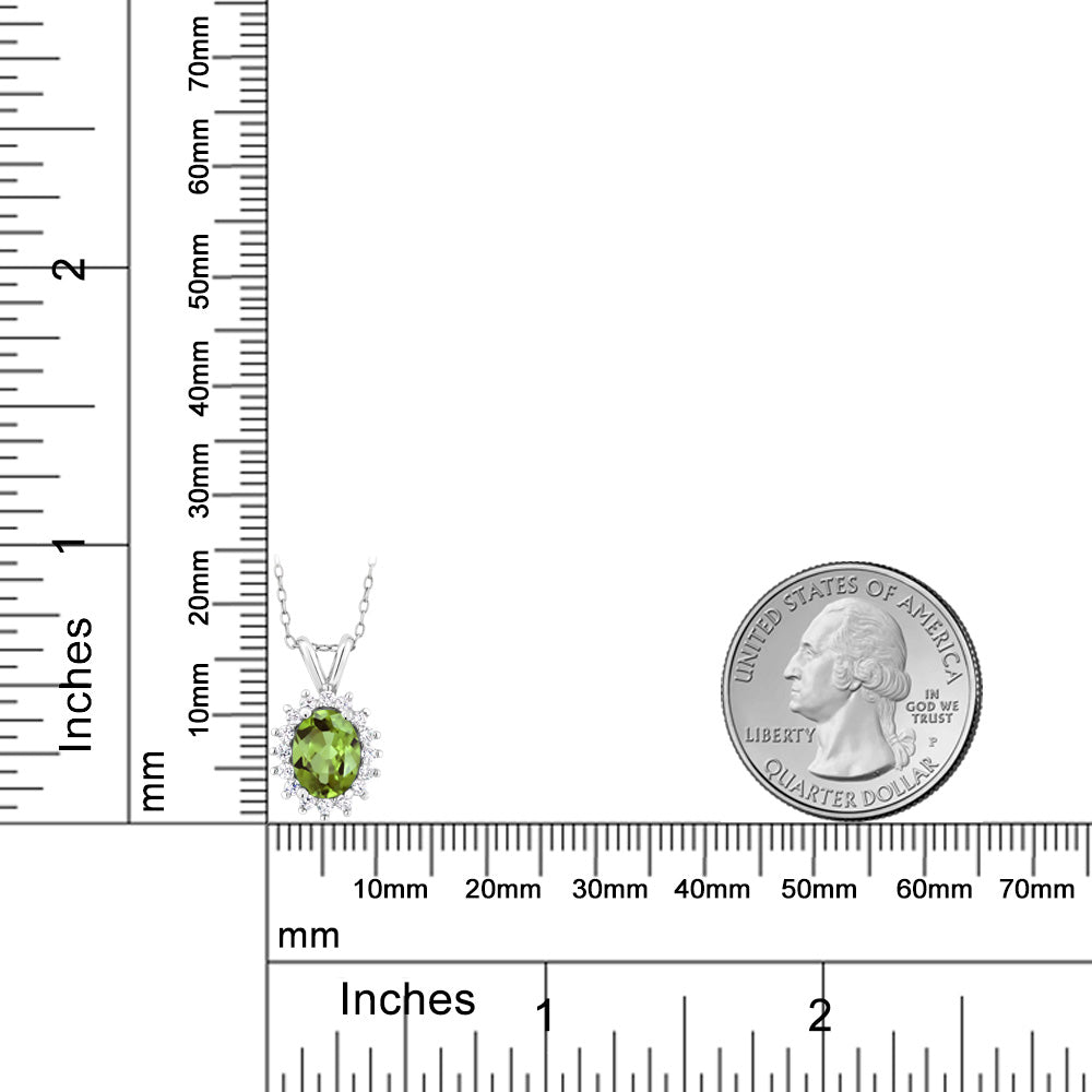 1.57カラット 天然石 ペリドット ネックレス シルバー925 8月 誕生石