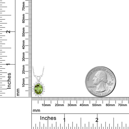 1.57カラット 天然石 ペリドット ネックレス シルバー925 8月 誕生石