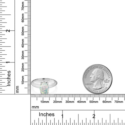 1.6カラット  シミュレイテッド ホワイトオパール リング 指輪   シルバー925  10月 誕生石
