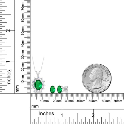 2.19カラット ナノエメラルド ネックレス ピアス セット シルバー925 5月 誕生石